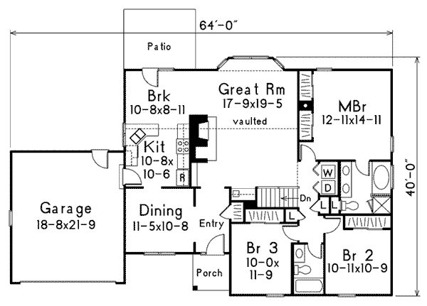 Home Plan - Ranch Floor Plan - Main Floor Plan #57-202