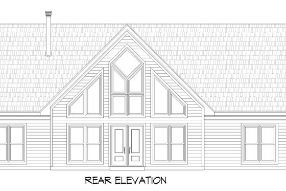 Exterior - Rear Elevation for Country House Plan #932-851 - 2 bed, 2 bath