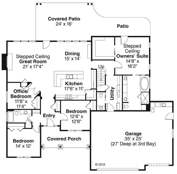 House Plan Design - Craftsman Floor Plan - Main Floor Plan #124-886