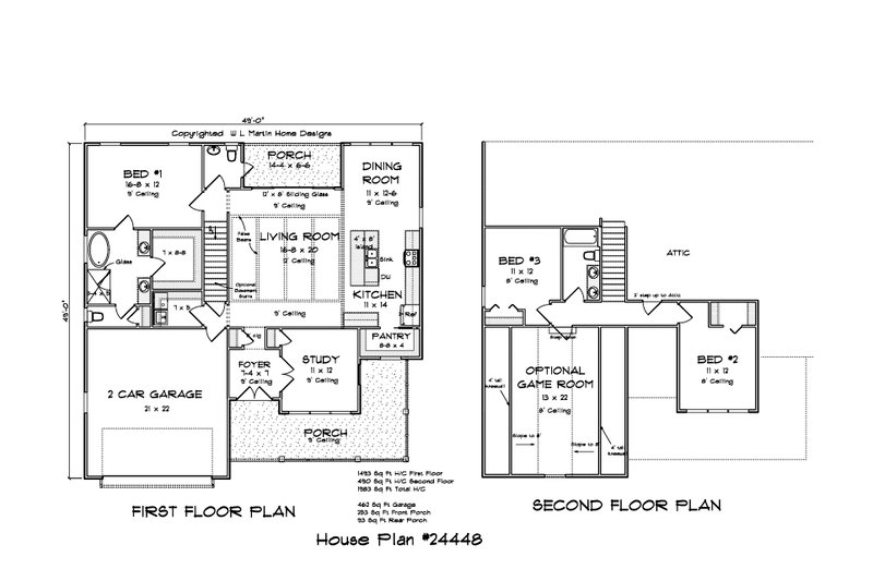 Home Plan - Floor Plan - Main Floor 1 for Farmhouse House Plan #513-2241 - 4 bed, 2.5 bath