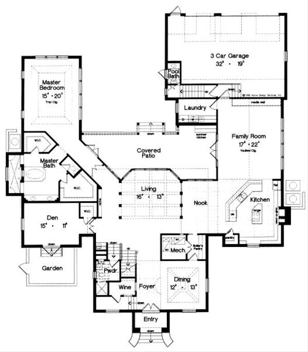 European Floor Plan - Main Floor Plan #417-416