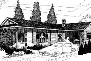 Ranch Exterior - Front Elevation Plan #303-169