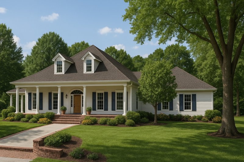 Architectural House Design - Country Exterior - Front Elevation Plan #17-596