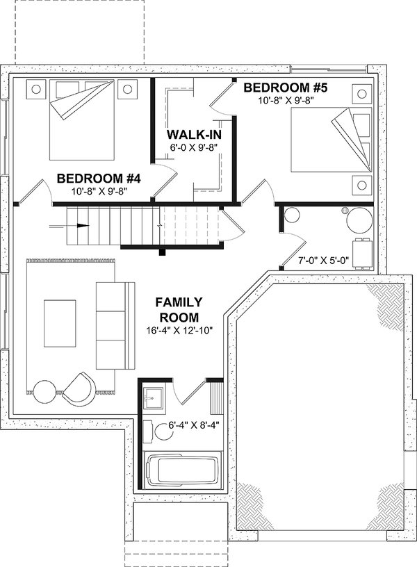 House Plan Design - European Floor Plan - Lower Floor Plan #23-281