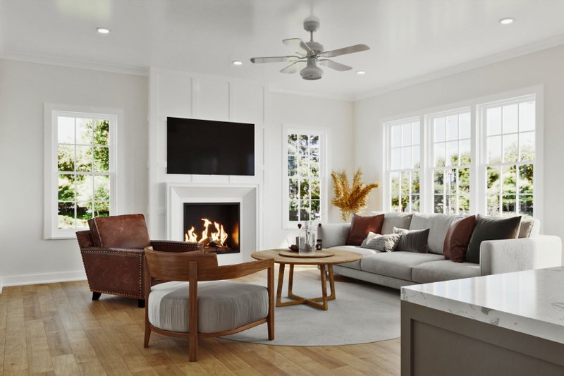 Dream House Plan - Interior - Family Room for Tudor House Plan #461-89 - 5 bed, 3 bath