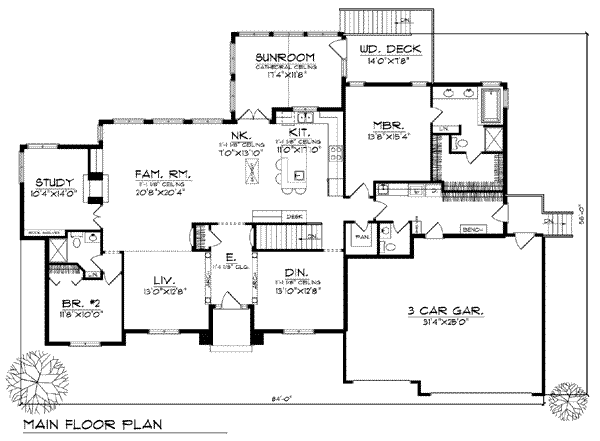 Architectural House Design - European Floor Plan - Main Floor Plan #70-791