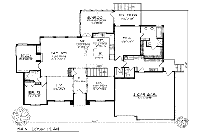 Dream House Plan - Floor Plan - Main Floor for European House Plan #70-791 - 5 bed, 4.5 bath