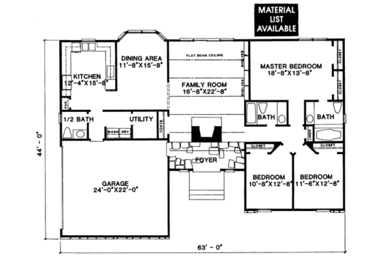Floor Plan - Main Floor House Plan #10-142 - 3 bed, 2.5 bath