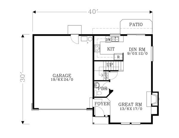 Craftsman Floor Plan - Main Floor Plan #53-509