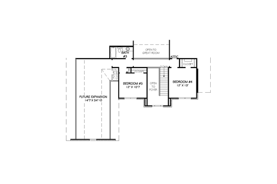 Floor Plan - Upper Floor for Traditional House Plan #424-370 - 5 bed, 3.5 bath