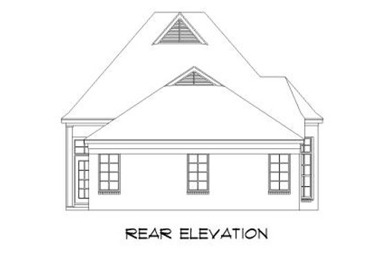 Exterior - Rear Elevation for European House Plan #424-119 - 3 bed, 2 bath