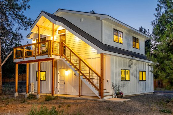 Exterior - Rear Elevation for Farmhouse House Plan #1099-2 - 1 bed, 1 bath