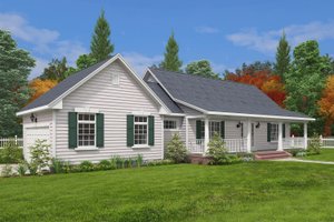 Exterior - Front Elevation 3 for Ranch House Plan #1082-5 - 2 bed, 2 bath