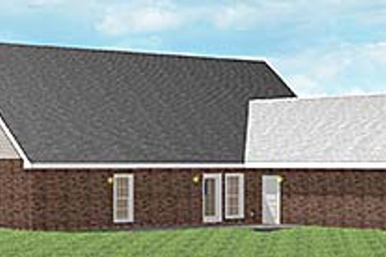 Exterior - Rear Elevation for Southern House Plan #44-107 - 4 bed, 3 bath