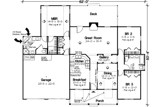 Floor Plan - Main Floor for Country House Plan #312-155 - 3 bed, 2 bath