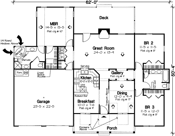 Country Floor Plan - Main Floor Plan #312-155