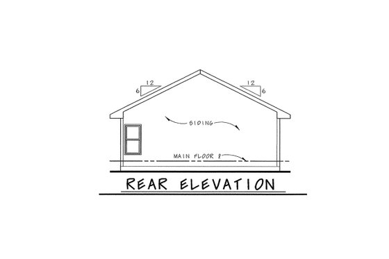 Exterior - Rear Elevation for Traditional House Plan #20-1697 - 3 bed, 2 bath