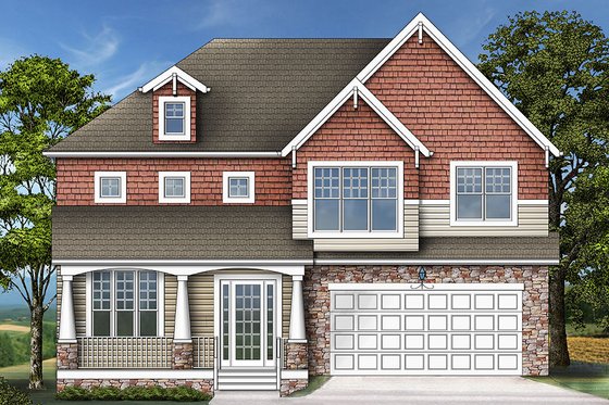 Exterior - Front Elevation 4 for Craftsman House Plan #119-370 - 4 bed, 4 bath