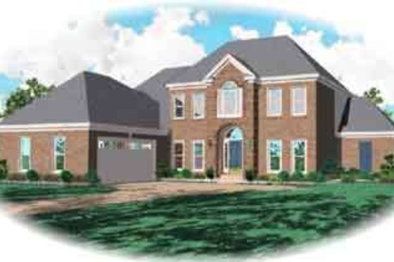 Exterior - Front Elevation for Classical House Plan #81-580 - 3 bed, 3 bath