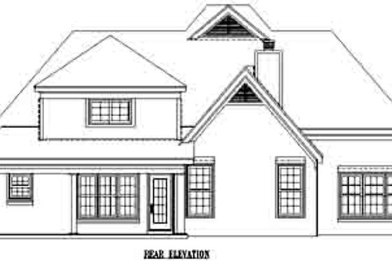 Exterior - Rear Elevation for Traditional House Plan #81-233 - 3 bed, 2.5 bath