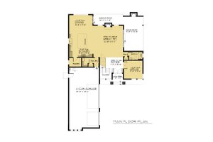 Floor Plan - Main Floor for Contemporary House Plan #1066-66 - 4 bed, 3 bath