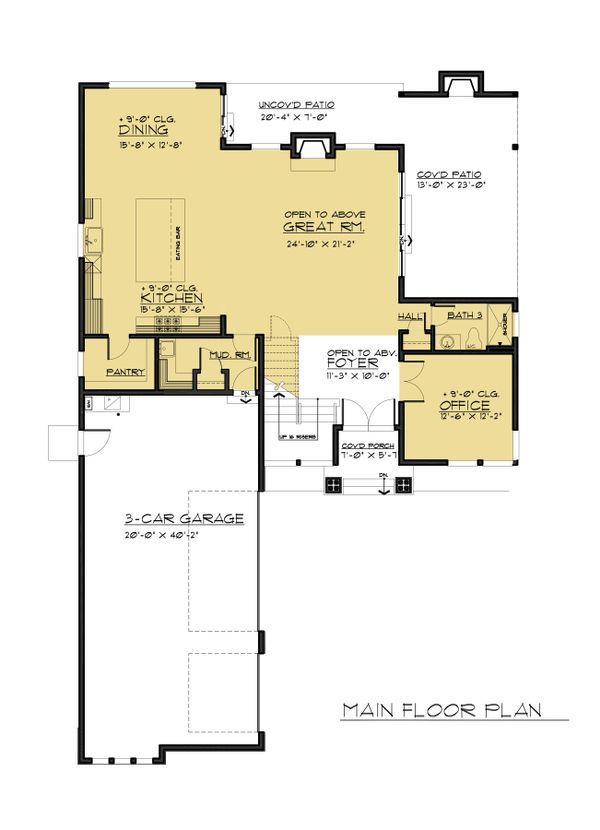 Contemporary Floor Plan - Main Floor Plan #1066-66