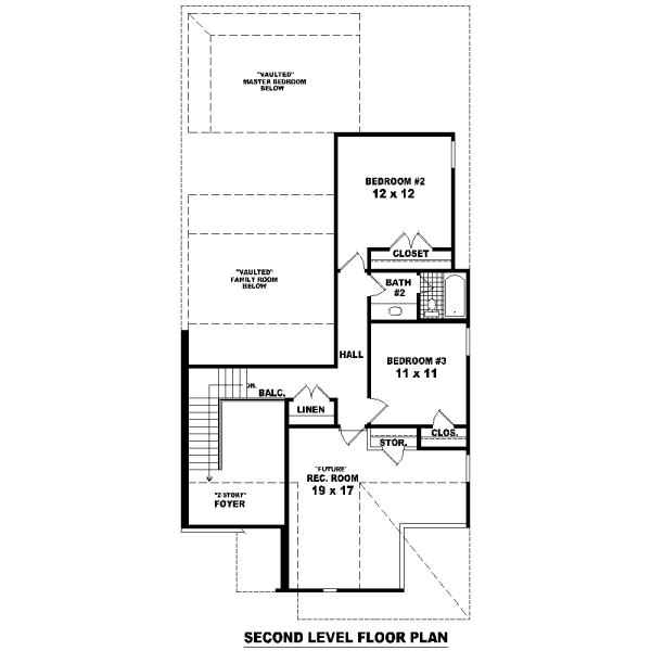 Traditional Floor Plan - Upper Floor Plan #81-13666