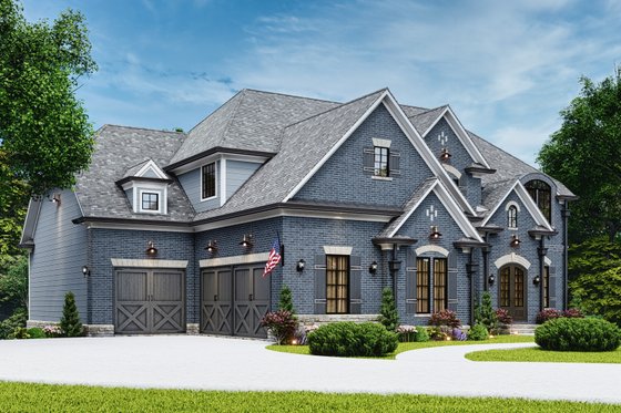 Exterior - Front Elevation 4 for Craftsman House Plan #54-721 - 5 bed, 4 bath