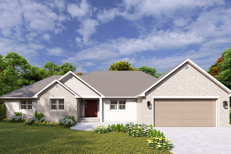 Ranch Style House Plan - 4 Beds 2 Baths 2406 Sq/Ft Plan #1060-299