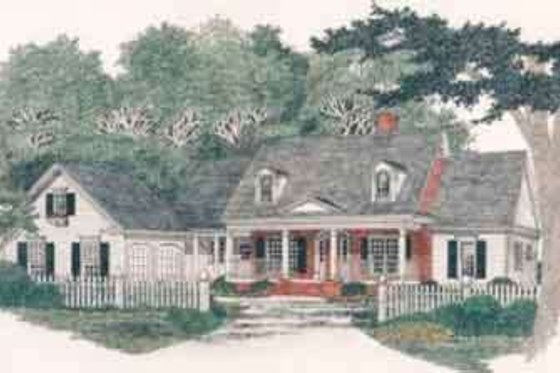 Exterior - Front Elevation for Traditional House Plan #129-124 - 3 bed, 2.5 bath