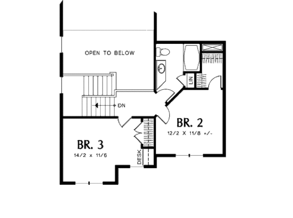 Architectural House Design - Craftsman Floor Plan - Upper Floor Plan #48-373