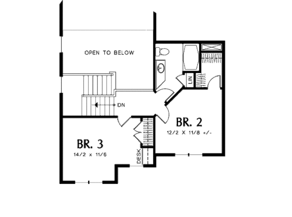 House Blueprint - Craftsman Floor Plan - Upper Floor Plan #48-373
