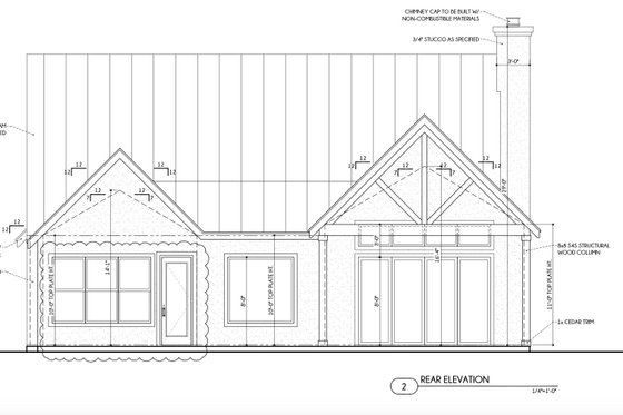 Exterior - Rear Elevation for Farmhouse House Plan #1110-8 - 3 bed, 3.5 bath