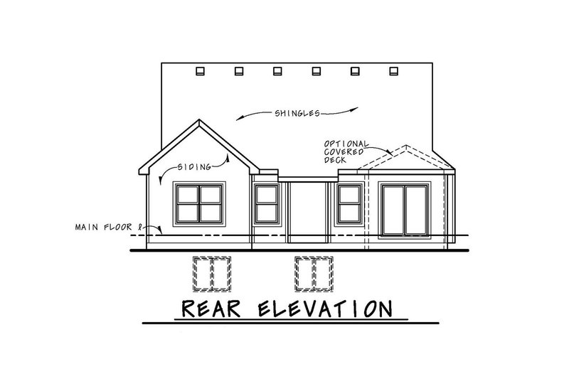 Dream House Plan - Exterior - Rear Elevation for Cottage House Plan #20-2387 - 5 bed, 3.5 bath