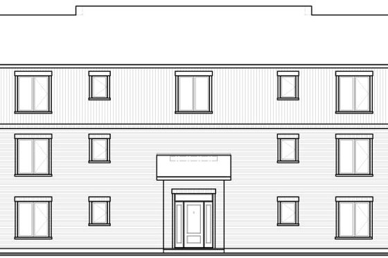 Exterior - Rear Elevation for Traditional House Plan #23-777 - 2 bed, 1 bath