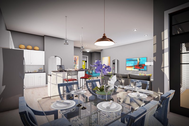 House Design - Interior - Dining Room for Farmhouse House Plan #70-1536 - 4 bed, 3 bath
