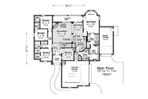 Floor Plan - Main Floor for European House Plan #310-1289 - 4 bed, 2.5 bath