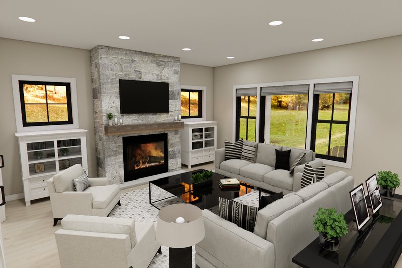 House Blueprint - Interior - Family Room 1 for Bungalow House Plan #51-1375 - 4 bed, 3.5 bath