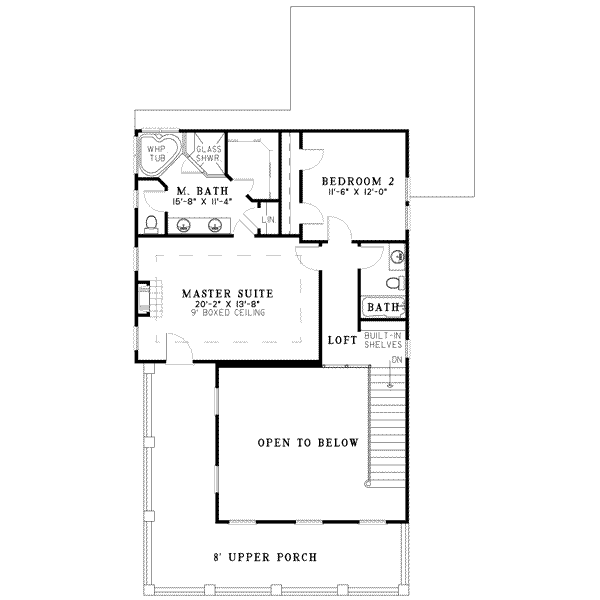 House Plan Design - Southern Floor Plan - Upper Floor Plan #17-521