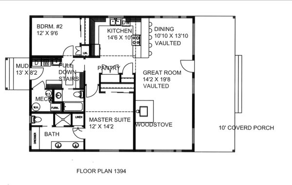 Cottage Floor Plan - Main Floor Plan #117-943