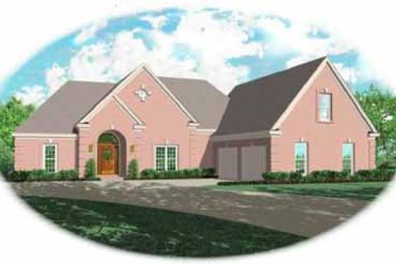 Exterior - Front Elevation for European House Plan #81-350 - 3 bed, 2 bath