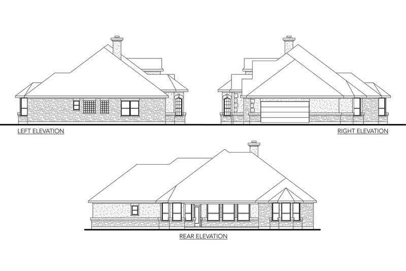House Blueprint - Exterior - Other Elevation for Mediterranean House Plan #80-142 - 4 bed, 2 bath