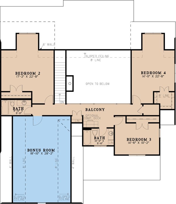 Country Floor Plan - Upper Floor Plan #923-326