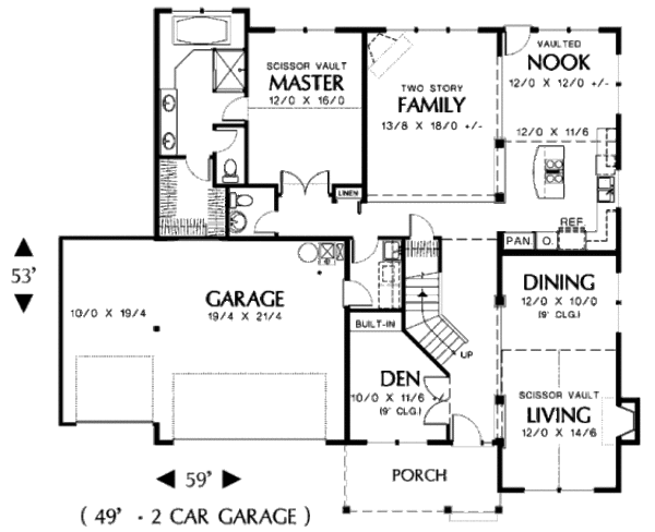 Dream House Plan - Country Floor Plan - Main Floor Plan #48-340