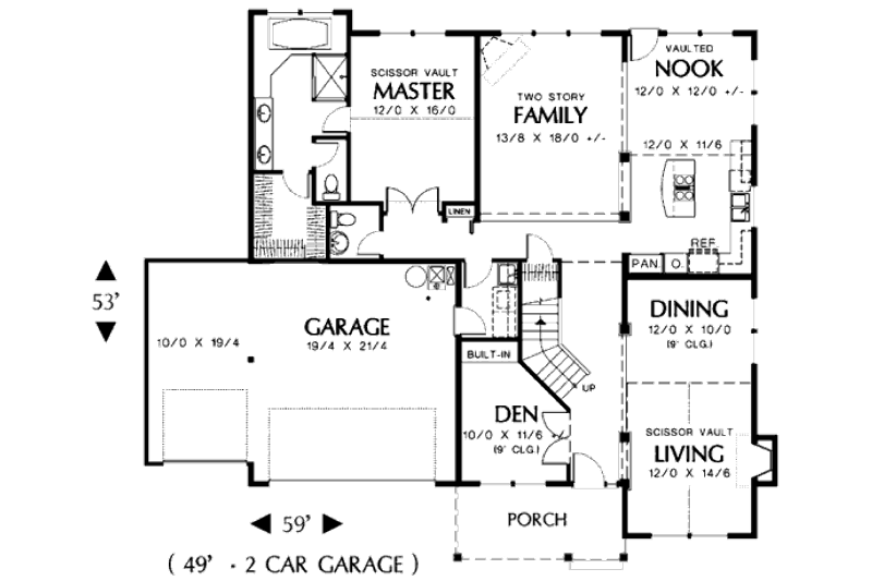 Home Plan - Floor Plan - Main Floor for Country House Plan #48-340 - 3 bed, 2.5 bath