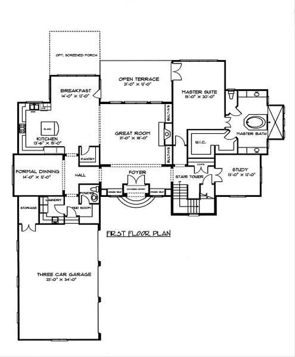 House Plan Design - European Floor Plan - Main Floor Plan #413-147