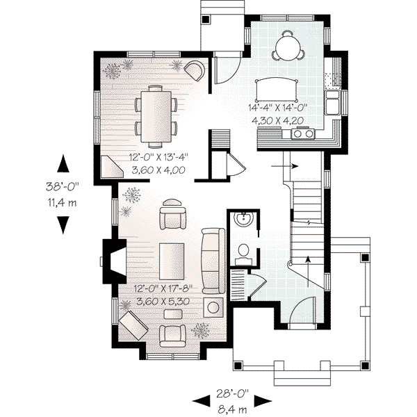 House Plan Design - European Floor Plan - Main Floor Plan #23-550