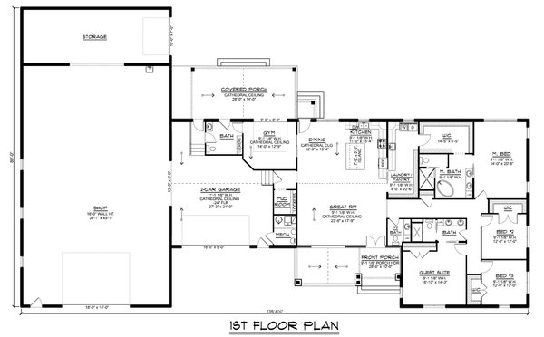 Barndominium Floor Plan - Main Floor Plan #1064-314