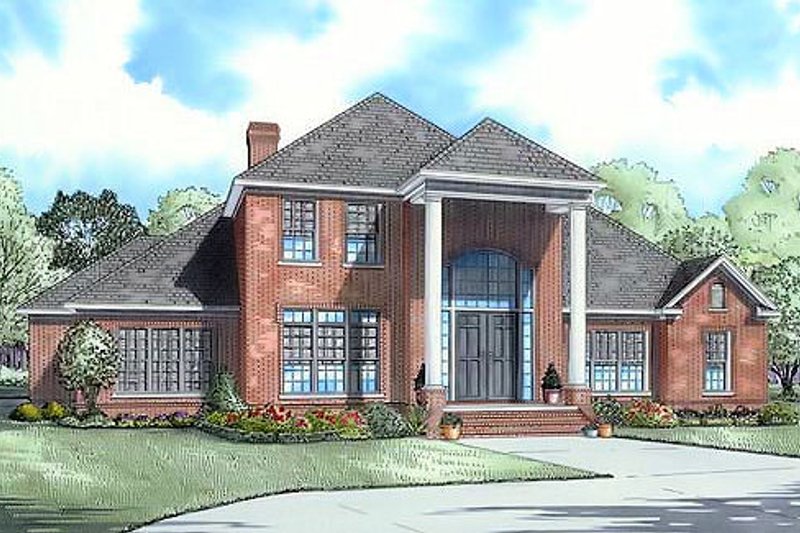 Architectural House Design - Colonial Exterior - Front Elevation Plan #17-641