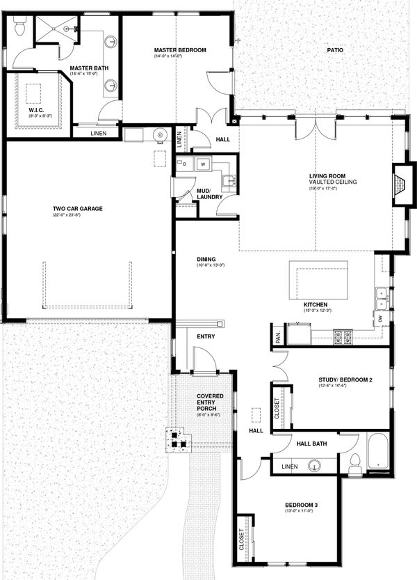 Dream House Plan - Ranch Floor Plan - Main Floor Plan #895-90